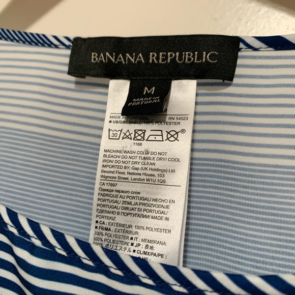 Banana Republic Blue Striped Lightweight Blouse M - Picture 7 of 8
